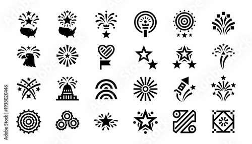 USA Independence Day Celebration Icons