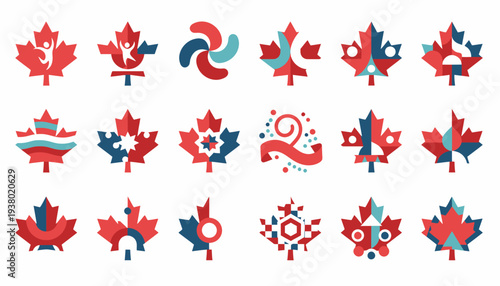 Canadian Maple Leaf Icons: Diversity and Modern Design