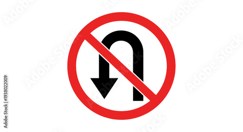 No U Turn Signage for Road Safety and Traffic Regulations.