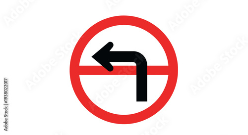 No Left Turn Signage: A Clear Traffic Regulation Symbol.