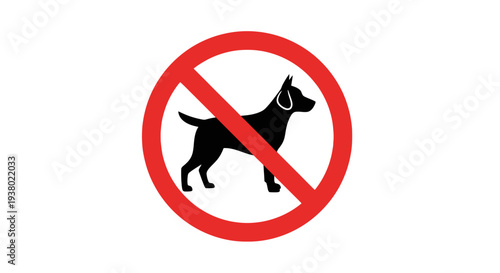 No dogs allowed sign indicating a prohibition against canines.