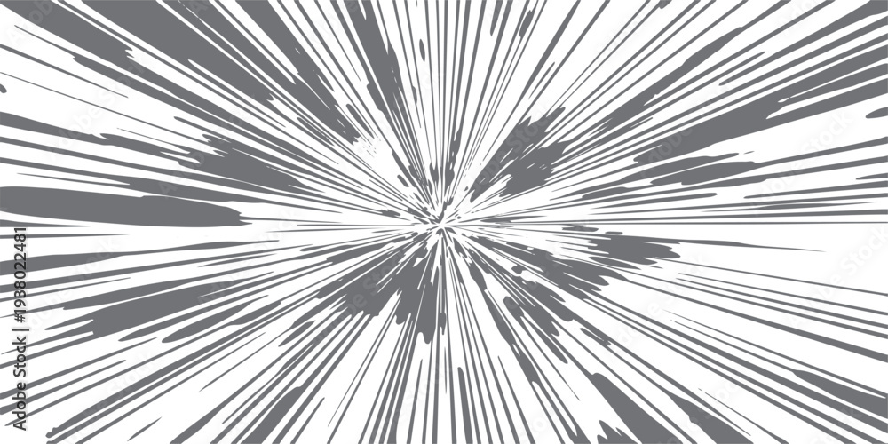 Fototapeta premium Grey abstract radial burst pattern on white background