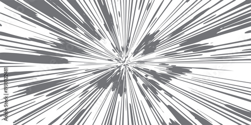 Grey abstract radial burst pattern on white background