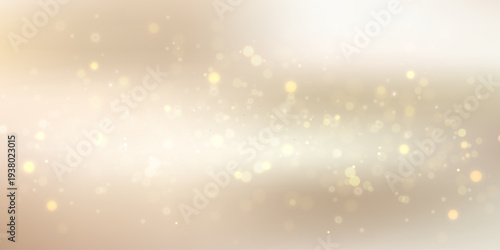 Elegant beige background with soft bokeh and golden sparkle. Cream gradient texture creates luxurious champagne-toned abstract design perfect for beauty and cosmetic projects.