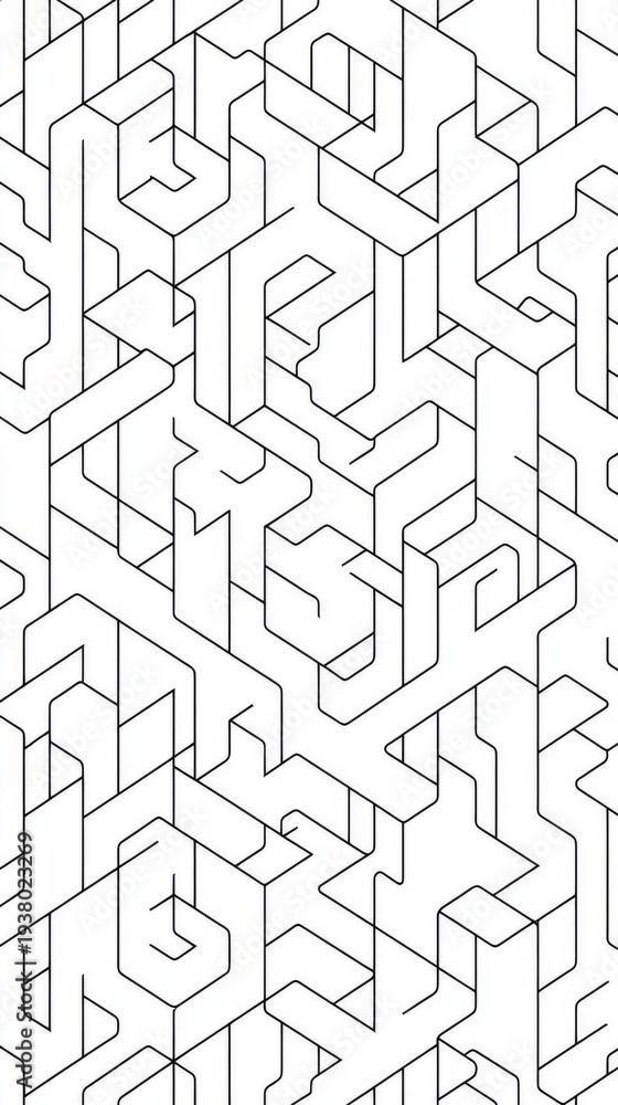 Obraz premium Intricate black and white geometric pattern design abstract visual art and modern decor inspiration.
