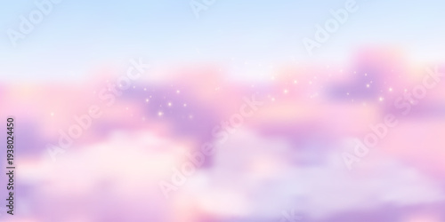 Dreamy gradient sky background with soft pastel clouds and abstract light effects, perfect for spring morning designs with warm pink and cream color transitions.