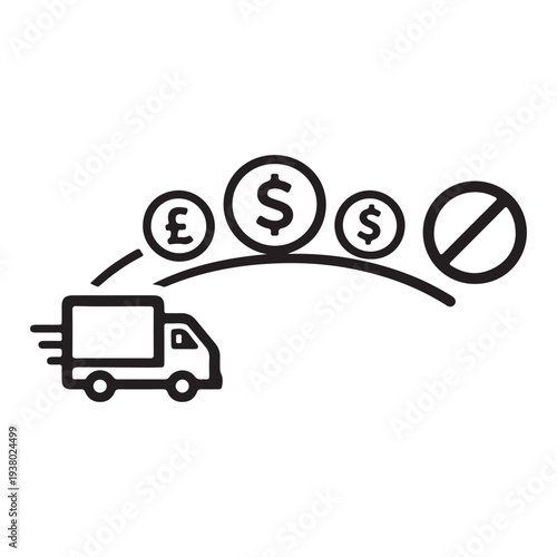 Global Trade Embargo and Logistics Restriction Icon