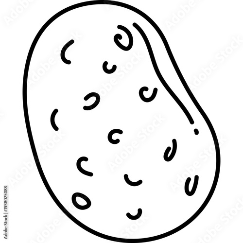 Doodle Potato Outline Icon