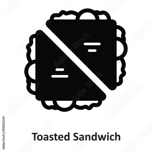 Toasted Sandwich Vector Icon which can easily modify or edit