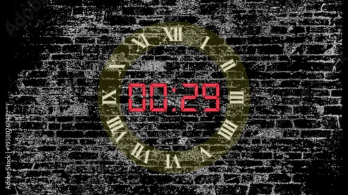 60 Seconds Countdown Timer Animation Digital Clock 1 Minute Timer Background
