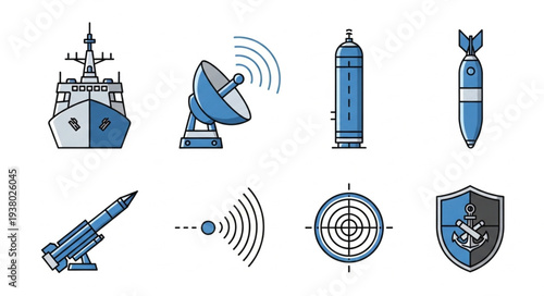Military Symbols and Icons Set.