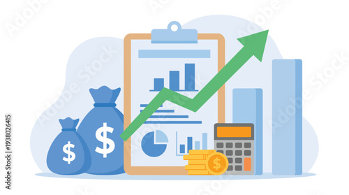 Financial growth and business analytics illustration