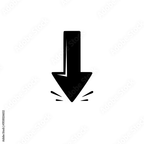 Down Arrow Decline Icon Vector Business Decrease Direction Symbol