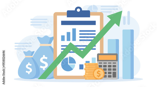 Business growth and financial success illustration