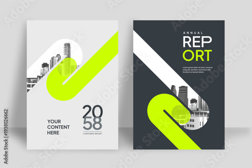 Business Report Cover Template – Yellow Geometric Layout (A4)