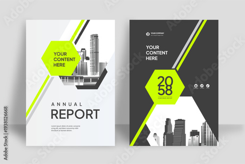 Business Report Cover Template – Yellow Geometric Layout (A4)
