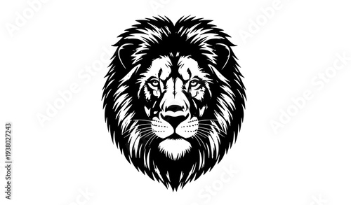 Majestic lion head portrait vector illustration – powerful wildlife design