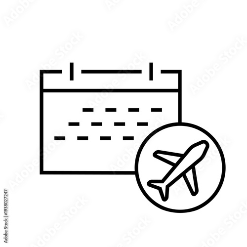 Departure date icon vector. Departure time Illustration sign. Flight schedule symbol or logo.