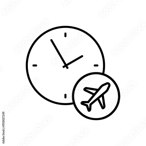 Departure date icon vector. Departure time Illustration sign. Flight schedule symbol or logo.