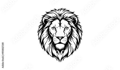 Royal lion head vector artwork – detailed animal portrait illustration