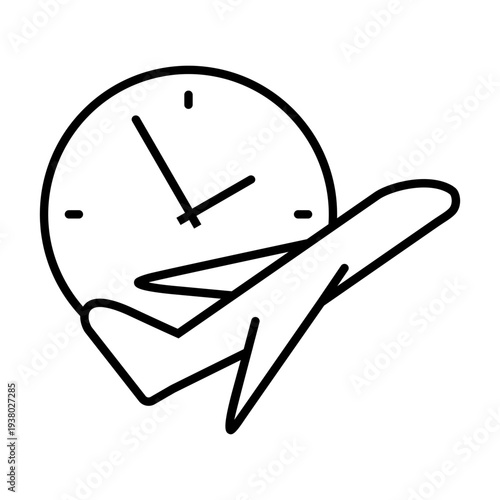 Departure date icon vector. Departure time Illustration sign. Flight schedule symbol or logo.