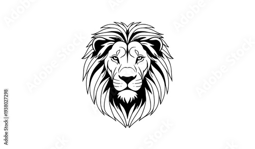 Stylized lion head vector illustration – modern majestic animal portrait