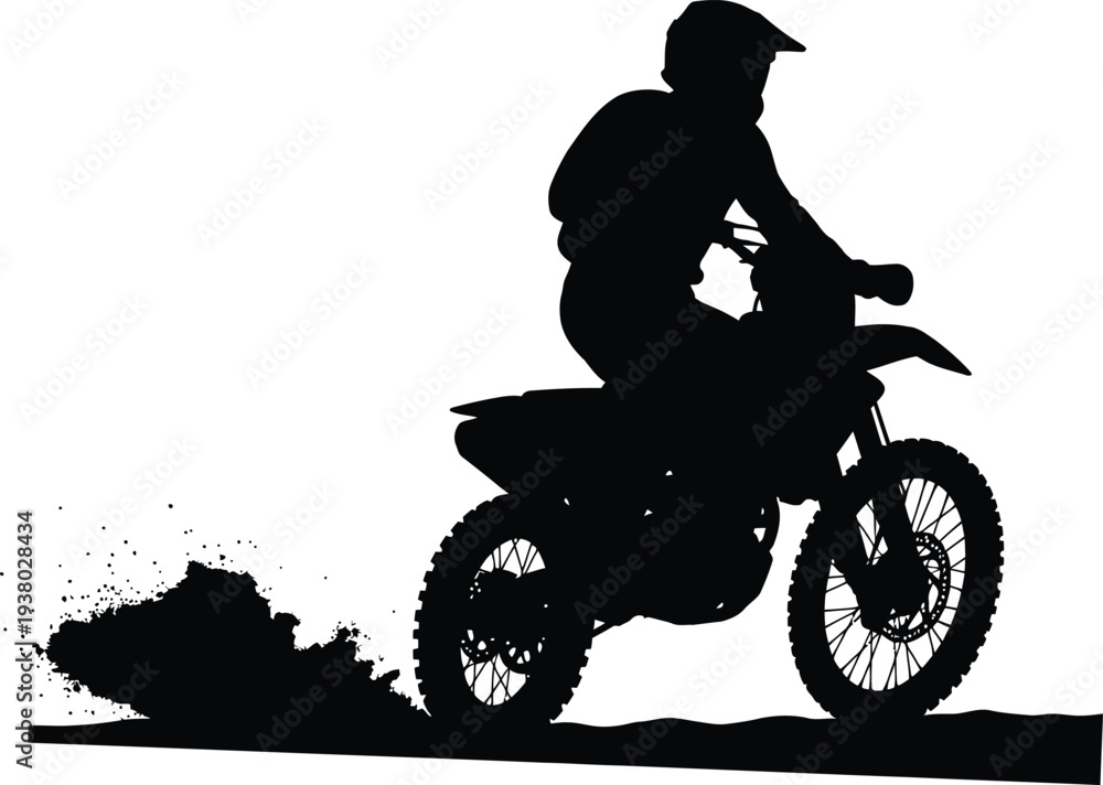 Fototapeta premium Dirt Bike Silhouette Pack for Extreme Sports Illustration