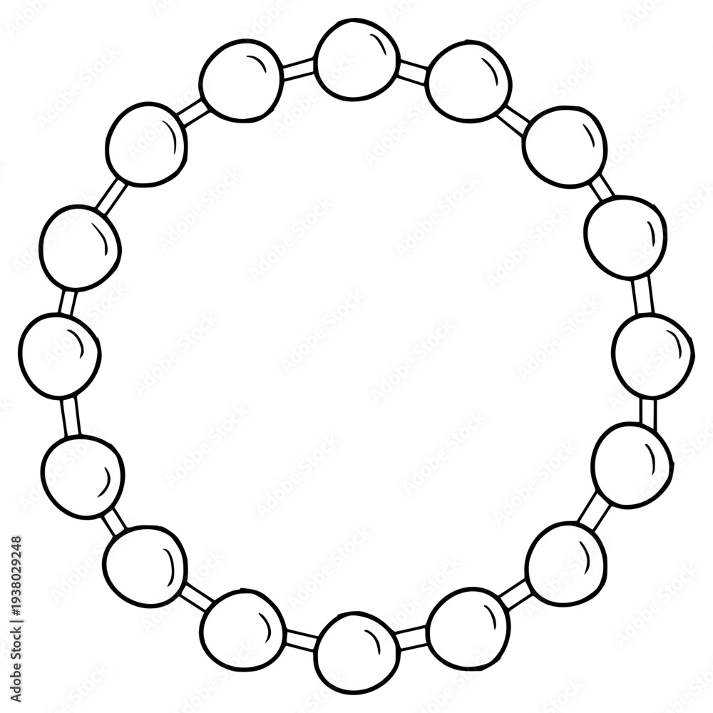 Obraz premium bubble circle border illustration hand drawn outline vector