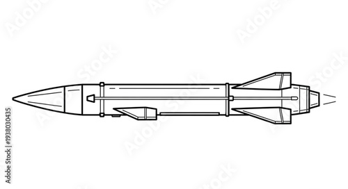 Missile Illustration Side View Diagram.