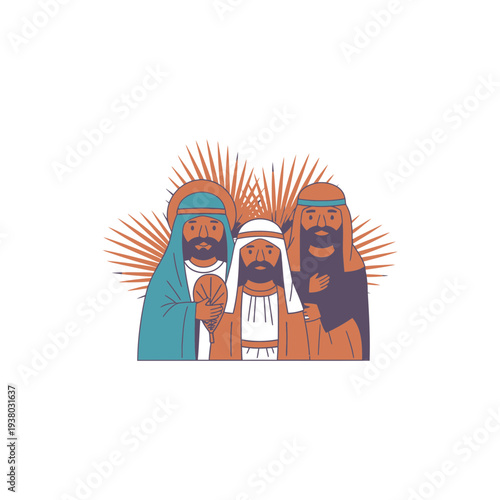 Three Wise Men Epiphany vector illustration