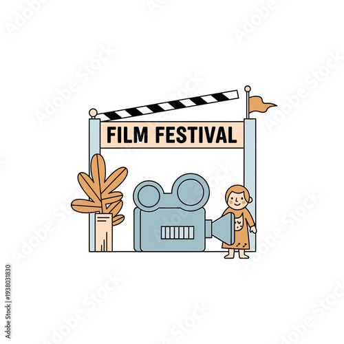Film Festival Entrance vector illustration