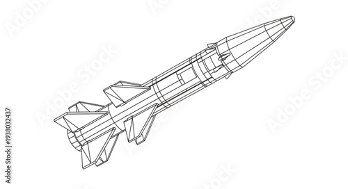 Missile Illustration Technical Drawing Diagram.