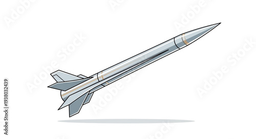 Missile Illustration Vector Graphic Image.