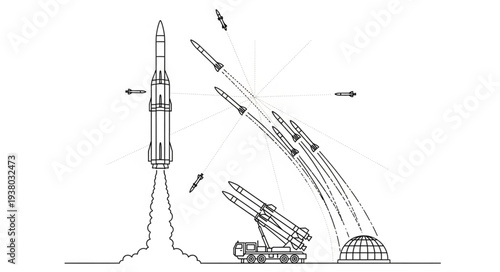 Missile Launch Sequence Technical Drawing.