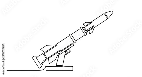 Missile on Launcher Stand Illustration.