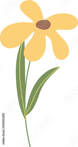 Flower Stem Botanical Hand Drawn