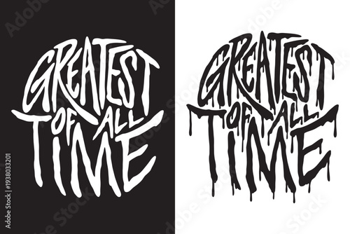 Greatest Of All Time word lettering art design.  Vector design illustration for web, t-shirt design, other graphic design use