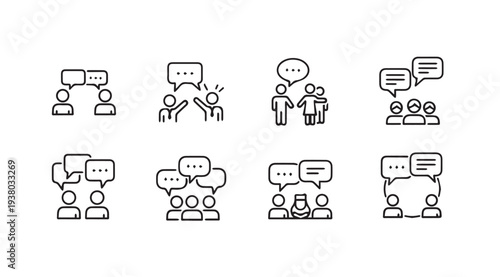 People Talking and Discussing Icons: Diverse Communication Scenarios
