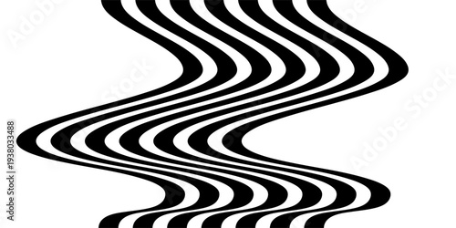 Abstract perspective line wave stripes with 3d dimensional effect.