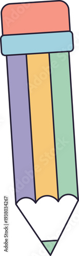 Pencil With Stripes Retro Groovy