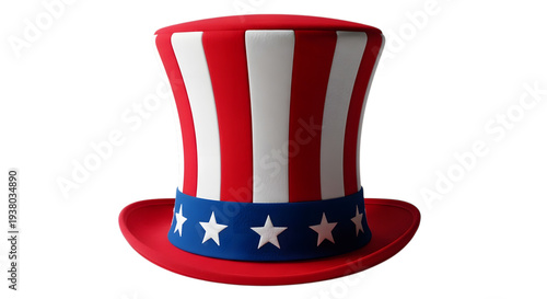 Valokuva American uncle sam top hat isolated on transparent background