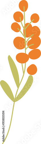 Berry Stem Botanical Hand Drawn