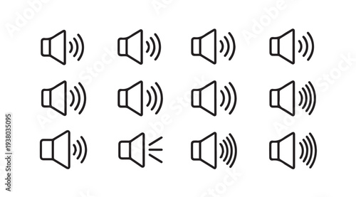 Sound Icon Collection Speaker Volume Control Symbols Audio Level Indicators Media Controls Stock Icons