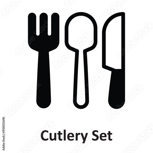 Cutlery Set Vector Icon which can easily modify or edit