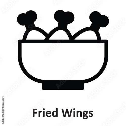 Fried Wings Vector Icon which can easily modify or edit