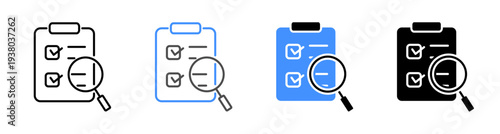 Survey Checklist and Audit Icon Vector Illustration Editable