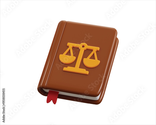 Law book icon 3d render concept of Legal Reference book for constitution or legal judgement book reference book icon vector illustration