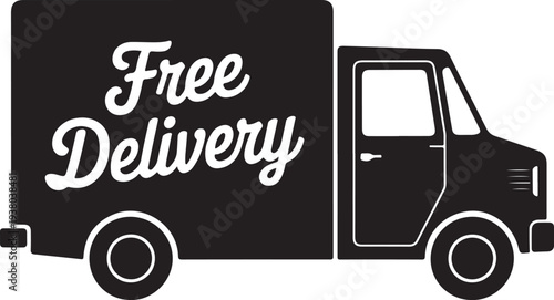 Delivery truck icon. Free delivery. Vector icon isolated on white background