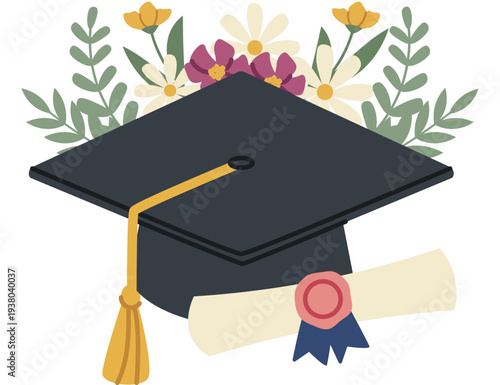 Graduation Cap With Diploma