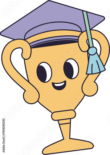Trophy Graduate Character Retro